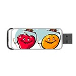 Dancing Fruit Apple Organic Fruit Portable USB Flash (One Side) Front