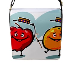 Dancing Fruit Apple Organic Fruit Flap Messenger Bag (l) 