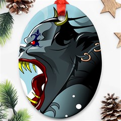 Demon Devil Evil Monster Alien Ornament (oval) by Simbadda