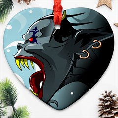 Demon Devil Evil Monster Alien Ornament (heart) by Simbadda