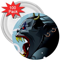 Demon Devil Evil Monster Alien 3  Buttons (100 Pack)  by Simbadda