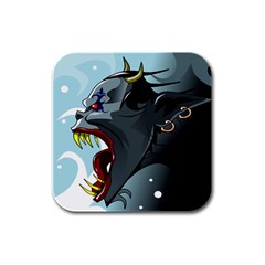 Demon Devil Evil Monster Alien Rubber Square Coaster (4 Pack)  by Simbadda