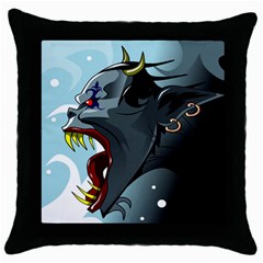 Demon Devil Evil Monster Alien Throw Pillow Case (black) by Simbadda