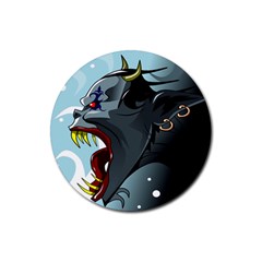 Demon Devil Evil Monster Alien Rubber Round Coaster (4 Pack)  by Simbadda