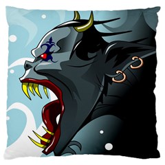 Demon Devil Evil Monster Alien Large Cushion Case (one Side) by Simbadda