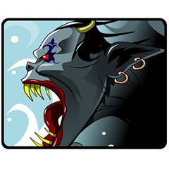 Demon Devil Evil Monster Alien Double Sided Fleece Blanket (medium)  by Simbadda