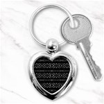 Futuristic Geometric Stripes Pattern Key Chains (Heart)  Front