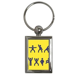 Gymnast Stick Man Man Stick Key Chains (Rectangle) 