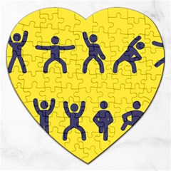 Gymnast Stick Man Man Stick Jigsaw Puzzle (heart) by Simbadda