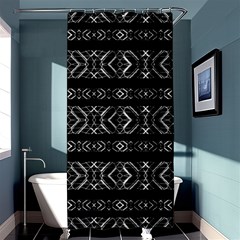 Futuristic Geometric Stripes Pattern Shower Curtain 36  X 72  (stall)  by dflcprints