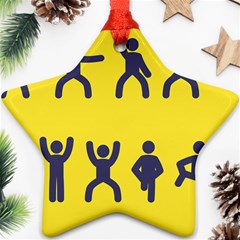 Gymnast Stick Man Man Stick Star Ornament (Two Sides)