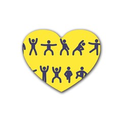 Gymnast Stick Man Man Stick Heart Coaster (4 pack) 