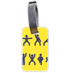 Gymnast Stick Man Man Stick Luggage Tags (two Sides) by Simbadda