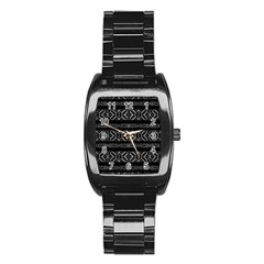 Futuristic Geometric Stripes Pattern Stainless Steel Barrel Watch by dflcprints