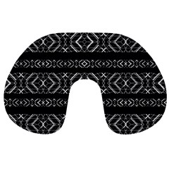 Futuristic Geometric Stripes Pattern Travel Neck Pillows by dflcprints