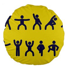 Gymnast Stick Man Man Stick Large 18  Premium Flano Round Cushions