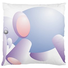 Elephant Large Flano Cushion Case (one Side) by Simbadda