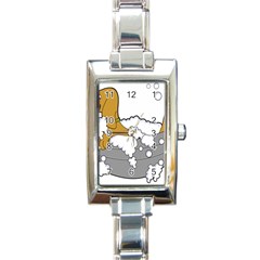 Dog Bath Grooming Rectangle Italian Charm Watch by Simbadda