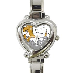 Dog Bath Grooming Heart Italian Charm Watch by Simbadda