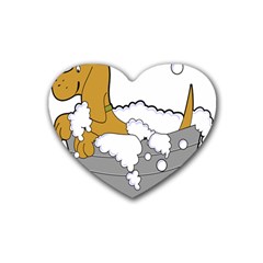 Dog Bath Grooming Heart Coaster (4 Pack)  by Simbadda