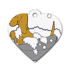 Dog Bath Grooming Dog Tag Heart (two Sides) by Simbadda