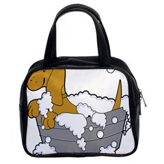 Dog Bath Grooming Classic Handbags (2 Sides) by Simbadda