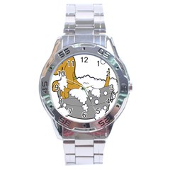 Dog Bath Grooming Stainless Steel Analogue Watch by Simbadda