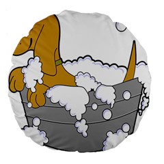 Dog Bath Grooming Large 18  Premium Round Cushions by Simbadda