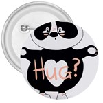 Panda Hug Sorry Cute Cute Bear 3  Buttons Front