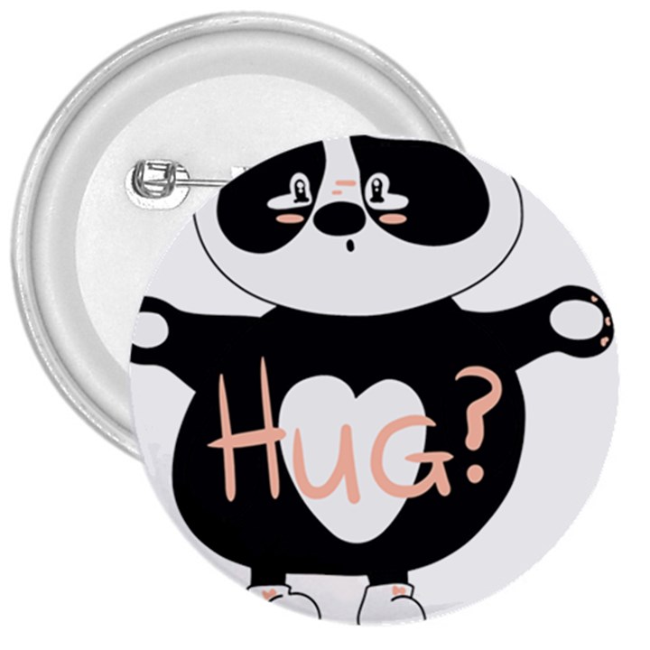 Panda Hug Sorry Cute Cute Bear 3  Buttons