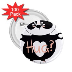 Panda Hug Sorry Cute Cute Bear 2 25  Buttons (100 Pack)  by Simbadda