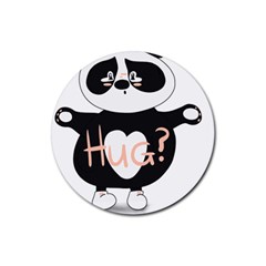 Panda Hug Sorry Cute Cute Bear Rubber Round Coaster (4 Pack)  by Simbadda