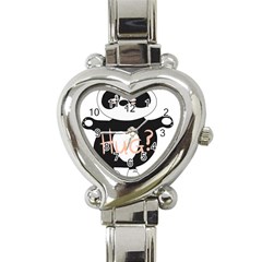 Panda Hug Sorry Cute Cute Bear Heart Italian Charm Watch by Simbadda