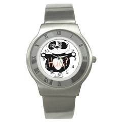 Panda Hug Sorry Cute Cute Bear Stainless Steel Watch by Simbadda