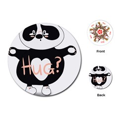 Panda Hug Sorry Cute Cute Bear Playing Cards (round) 