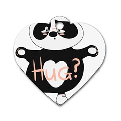 Panda Hug Sorry Cute Cute Bear Dog Tag Heart (one Side) by Simbadda