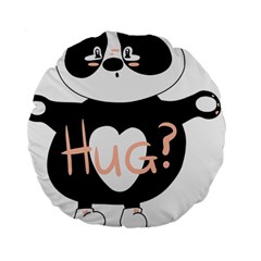 Panda Hug Sorry Cute Cute Bear Standard 15  Premium Round Cushions by Simbadda