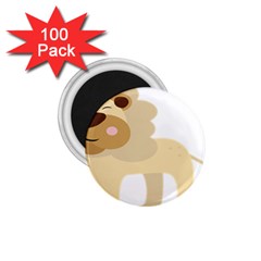 Lion Cute Sketch Funny 1 75  Magnets (100 Pack)  by Simbadda