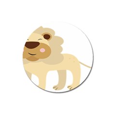 Lion Cute Sketch Funny Magnet 3  (Round)