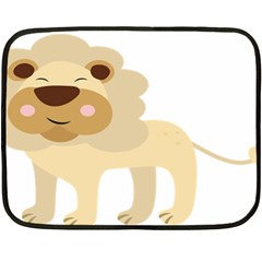 Lion Cute Sketch Funny Double Sided Fleece Blanket (Mini) 