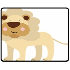 Lion Cute Sketch Funny Fleece Blanket (Medium) 