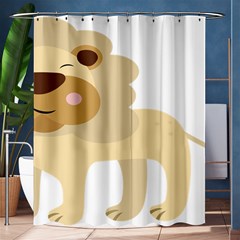 Lion Cute Sketch Funny Shower Curtain 60  x 72  (Medium) 