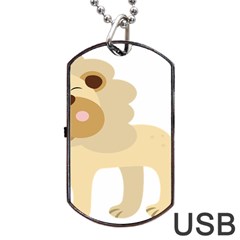 Lion Cute Sketch Funny Dog Tag Usb Flash (one Side) by Simbadda