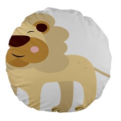 Lion Cute Sketch Funny Large 18  Premium Round Cushions