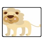 Lion Cute Sketch Funny Double Sided Fleece Blanket (Small)  45 x34  Blanket Front