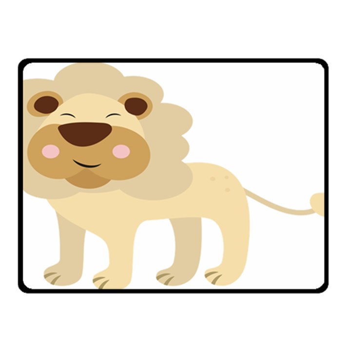 Lion Cute Sketch Funny Double Sided Fleece Blanket (Small) 