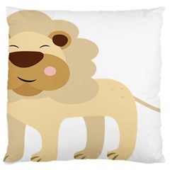 Lion Cute Sketch Funny Large Flano Cushion Case (One Side)