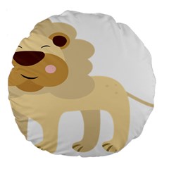 Lion Cute Sketch Funny Large 18  Premium Flano Round Cushions