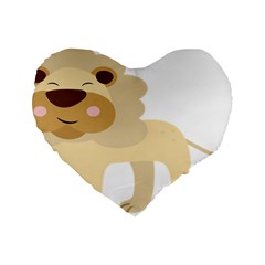 Lion Cute Sketch Funny Standard 16  Premium Flano Heart Shape Cushions