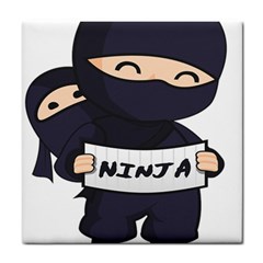 Ninja Baby Parent Cartoon Japan Tile Coasters by Simbadda